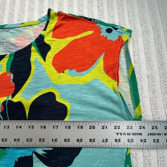 Soft Surrounding Womens Sz Large Multicolor Floral Crewneck Summer Shirt Dress - Picture 6 of 7